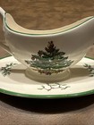  one Piece  Spode Christmas Tree Gravy Boat   Underplate England  rare 
