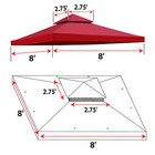 8 x8  Double Tier Gazebo Replacement Canopy Polyester Water-repellent Cover
