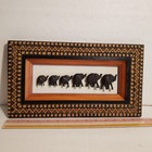 Wooden Elephants Shadowbox Frame Open Frame Elephant Lucky Trunks Hand Carved