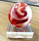 Vintage M f  Christensen  35mm Or 1 3 8   Marble Transparent Agate Swirl Clean