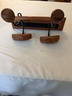 Vintage French Style Wooden Coat  Hat Rack 2 Hook Wall Mount Retro Mcm