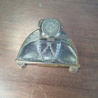Vintage Art Nouveau Single Ink Well Cast Metal Figural Roses Floral Ornate  6x4