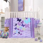  Butterfly Crib Bedding Set For Girls 3 Piece Baby Girl Crib Bed Size Purple