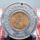 1935 Encased Lincoln Wheat Cent  member Of Lucky Coin Club  Bu Sp6602