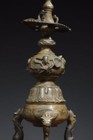 16  Chinese Buddhism Pure Copper Gilt Silver Fine Carving Candlestick Statue