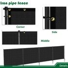 6ft Tall Removable Iron Poles Privacy Fence Screen Windscreen Fence Garden Black