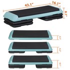 43  Adjustable Aerobic Step Platform Exercise Workout Stepper W riser Green 