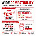 Propress 1 2 3 4 1 1-1 4 Cts-v Pivoting Press Ring Kit For Milwaukee M18