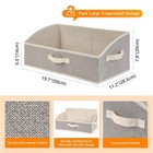 Jumpress 2 Pack Dog Toy Basket Collapsible Cat Dog Toy Bin Handles Fabric