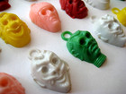 Vtg Plastic Scary Face Gumball Prize Charm Lot Of 24 Devil monster clown pirate