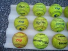 Lot Of  18  Mixed Assorted Used Practice 12  Softballs  - Good Condition