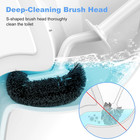 Toilet Bowl Brush Holder Set  Curved Design With Holder For Deep Cleaning Under 