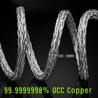 8 Awg Hifi Speaker Wire Cable Silver Plate 8n Occ Carbon Fiber Banana Spade Plug