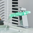 Chrome Bathroom Sink Basin Faucet Led Waterfall Vanity Mixer Taps Single Handle