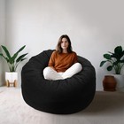 Giant 4ft Bean Bag Chair For Adults - Memory Foam Cozy Sofa In Black