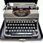 1948 Underwood Champion Portable Typewriter Industrial Gray In Hard Case Nice  