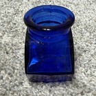 Antique Cobalt Blue Glass Ink Bottle Inkwell 2 25    Faceted Desk Writing