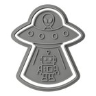 Ufo   Robot Cookie Cutter   Stamp 4x2 67  For Baking Fondant Clay Embosser