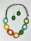 Handmade Tagua Nut Set Necklace And Earrings 