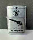 1998 Zippo Lighter Smith   Wesson 44 Magnum Revolver Model 29 New Flints Wick
