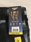 Speedo Tech Volley Geometric Swim Shorts Trunks Men   s S Dark Gray black