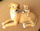 Golden Retriever Statue Figurine Dog Mother   Puppy C42927