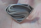 Superman Logo Hat Pin Solid Darker Pewter Color Finish-new