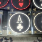 Vintage Man Cave Protocol Ace Glass Coaster Set With Storage Box