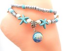 Starfish Mermaid Scales Charm Anklet Ankle Bracelet Silver Plated New