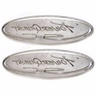 Powerquest Boat Logo Plates   13 3 4 X 3 7 8 Inch Stainless  pair 