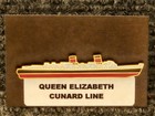 Ocean Liner Rms Queen Elizabeth Lapel Pin   Tie Bar - Cunard Line - 2 Items