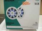 Kicker  49km604wl  6 5  2 Way Marine White  W blue Led  2 Speakers