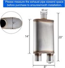 Universal 409 Stainless  Exhaust Muffler  2 5 In Inlet 2 5 In Dual Outlet 
