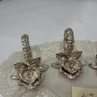 Vintage Silverplate Rose Floral Napkin Ring Place Card Holders Set Of 4  as Is 
