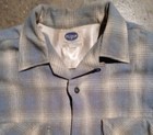 Vtg Pilgrim Sears Shirt Sanforized Blue Gray Tartan Plaid Flannel  Mens M
