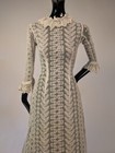 Antique Victorian 19th C Princess Style Lace Bustle Dress W Ruffles
