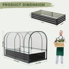 Naizea Galvanized Raised Garden Bed With Cover Planter Box Greenhouse 2 Windows