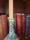 Antique Bohemian Opaline Glass Vase 7       Hand-painted Enamel Gold Harrach Style