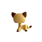 Littlest Pet Shop Toys Bobble Head Short Hair Cat  3573 Yellow Cat Blue Eyes