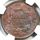 1828 C-3 Ngc Ms 64 Rb 13 Stars Classic Head Half Cent Coin 1 2c