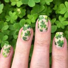 St  Patrick s Day Press On Nails Short Square Green Shamrock Matte Shamrock-17