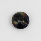 Antique Victorian Black Glass Carnival Luster Floral Design Shank Button 5 8 