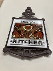 Vintage Cast Iron Tile Trivet Personalized Sherry   s Kitchen Fruits Vegetables