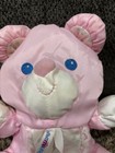 Vtg 1994 Fisher Price Puffalump 9    Baby Pink Nylon Teddy Bear Rattle Lovey