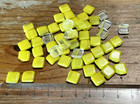 Mixed Mosaic Squares Fused Vintage Bohemian Flat Back Cabochons Uranium Glass
