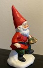 Vintage Ceramic Christmas Gnome Elf Figurine With Bells