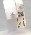 Certified 3 4 Cttw Genuine Diamond Stud Earrings     14k White Gold