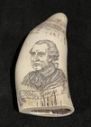Vintage Imitation Whale Tooth  scrimshaw King George