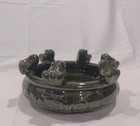 Vintage Ceramic 6 Frog Planter Or Bowl  A Majolica Piece 
