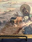 Vintage 1945 Santa Fe Railroad Print Gundlach Caravan Framed 1930s Nra Box Back